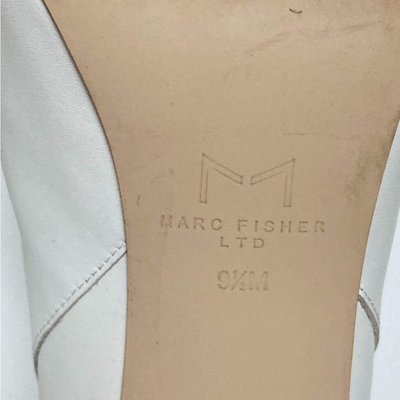 MARC FISHER MASINA POINTED TOE LEATHER WESTERN BOOTIE WOMENS SIZE 9.5 WHITE - Picture 10 of 11